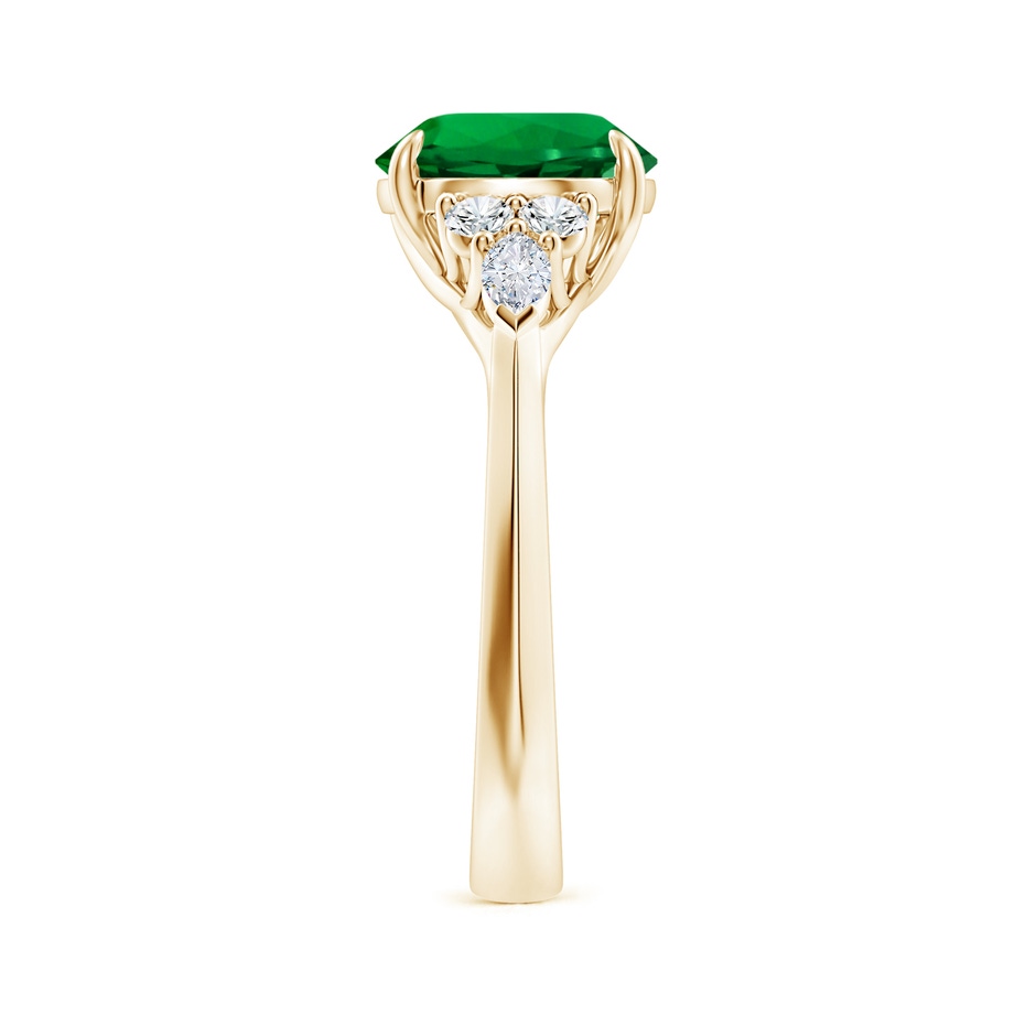 9mm Labgrown Lab-Grown Round Emerald Side Stone Engagement Ring with Diamonds in Yellow Gold side 299