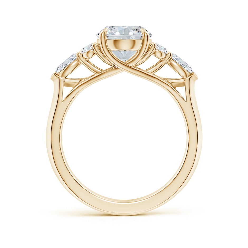 10x8mm FGVS Lab-Grown Oval Diamond Side Stone Engagement Ring with Diamonds in Yellow Gold side 199