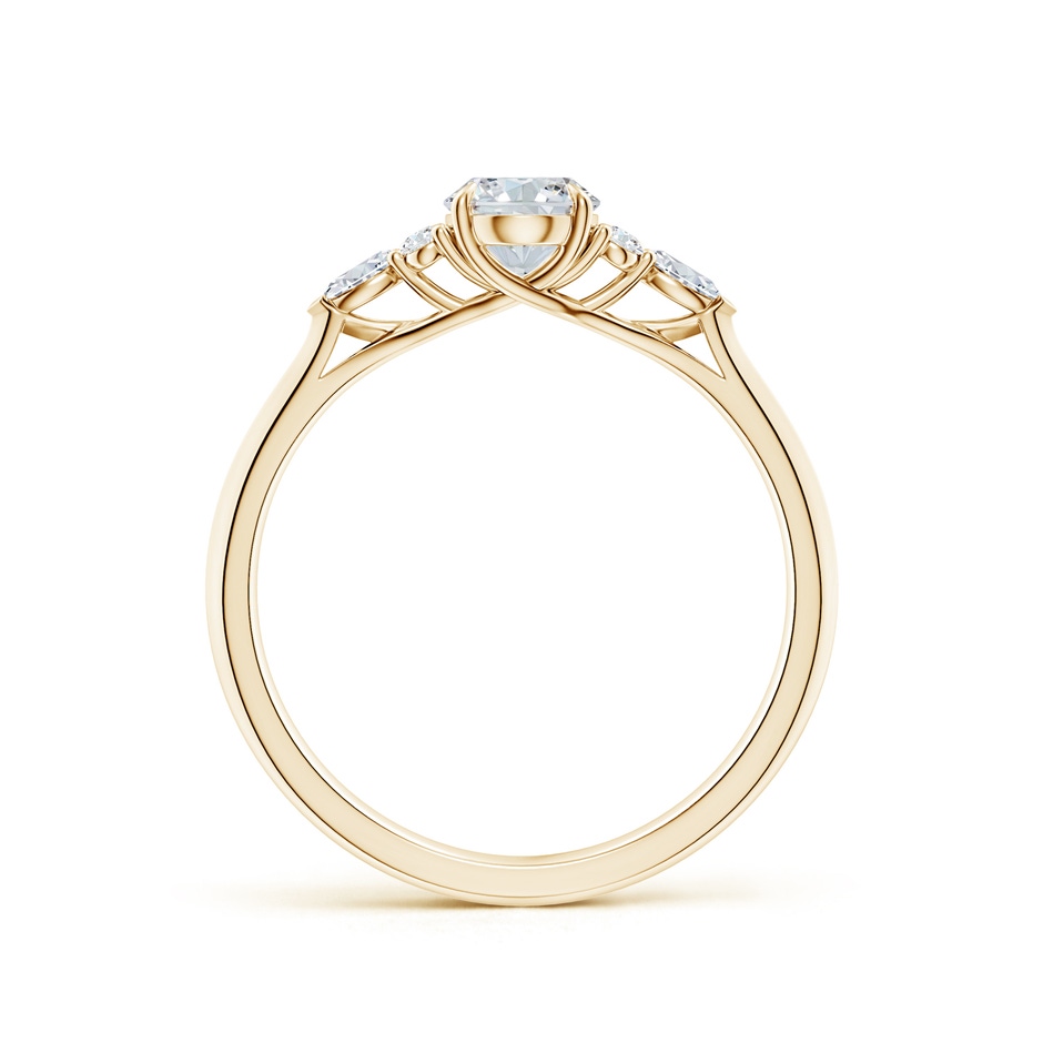 7x5mm FGVS Lab-Grown Oval Diamond Side Stone Engagement Ring with Diamonds in 18K Yellow Gold side 199