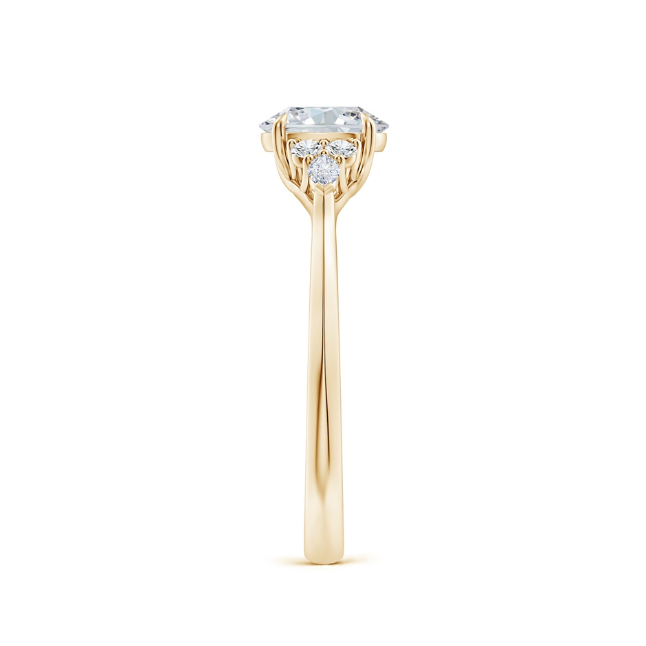 7x5mm FGVS Lab-Grown Oval Diamond Side Stone Engagement Ring with Diamonds in 18K Yellow Gold side 299