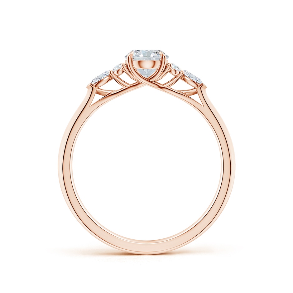 7x5mm FGVS Lab-Grown Oval Diamond Side Stone Engagement Ring with Diamonds in 9K Rose Gold side 199