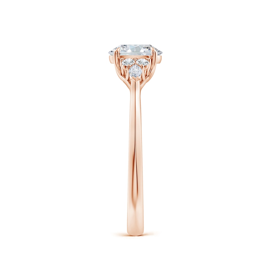 7x5mm FGVS Lab-Grown Oval Diamond Side Stone Engagement Ring with Diamonds in 9K Rose Gold side 299