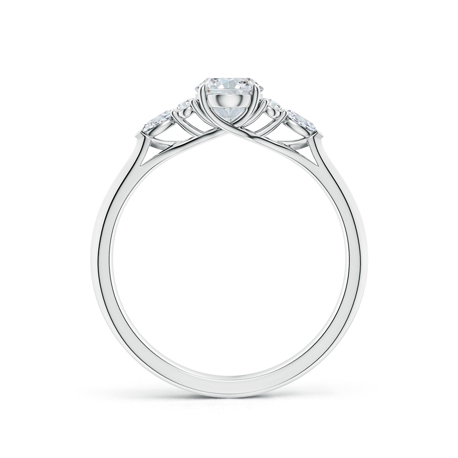 7x5mm FGVS Lab-Grown Oval Diamond Side Stone Engagement Ring with Diamonds in White Gold side 199