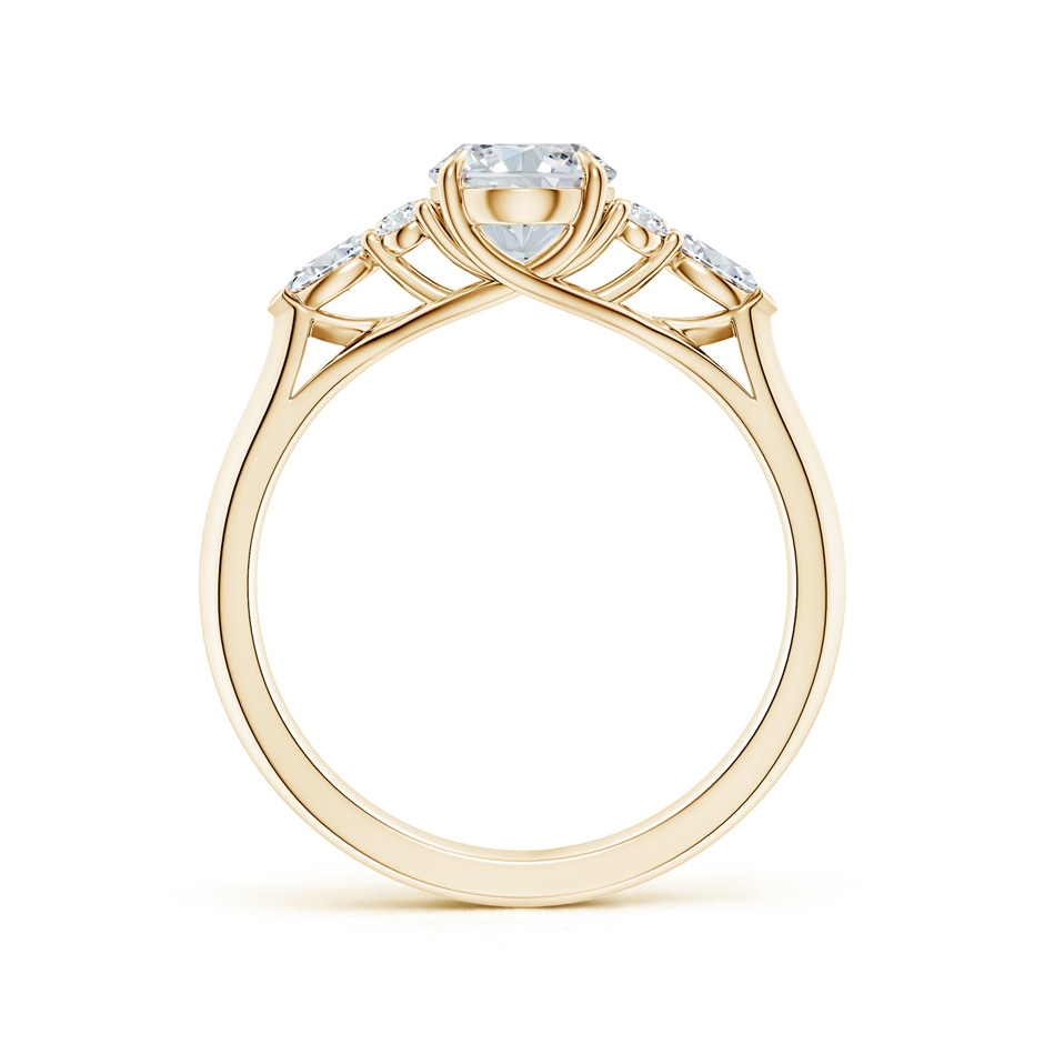 8x6mm FGVS Lab-Grown Oval Diamond Side Stone Engagement Ring with Diamonds in 18K Yellow Gold side 199