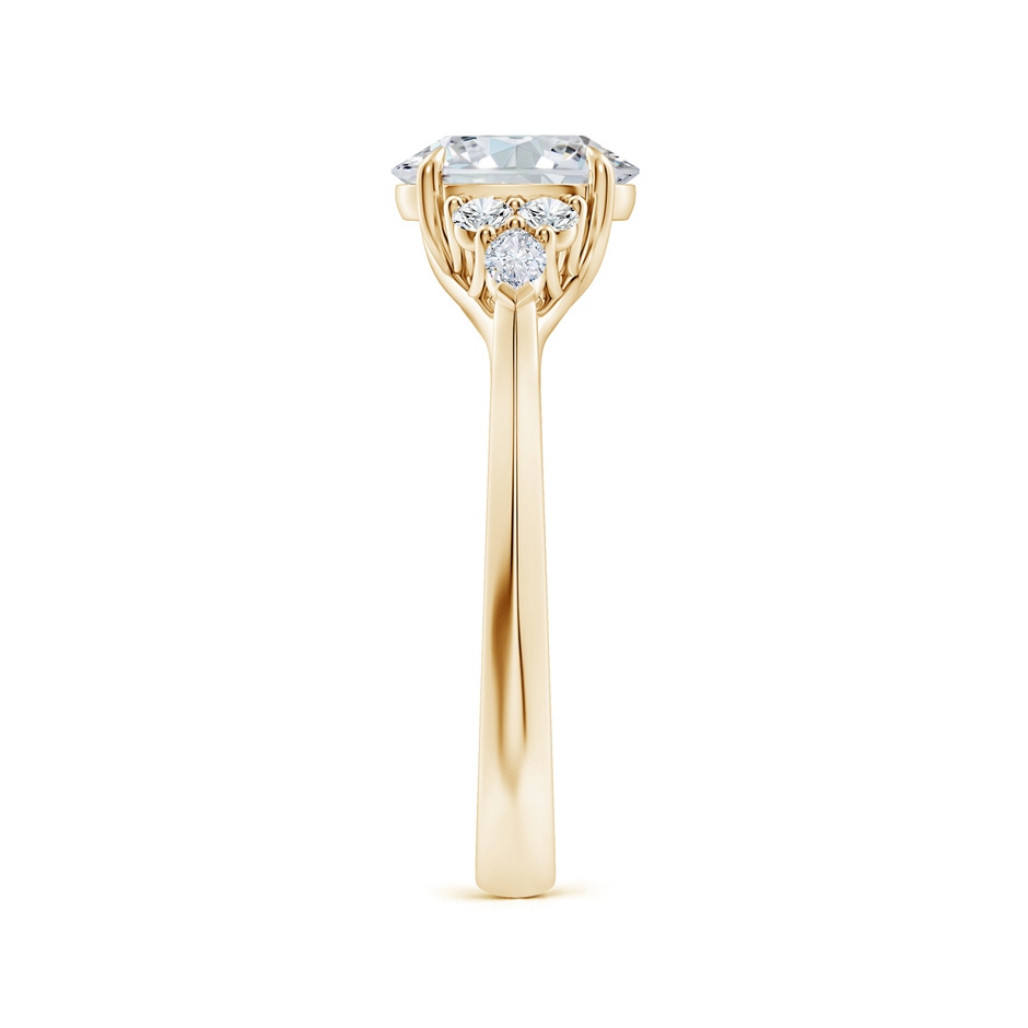 8x6mm FGVS Lab-Grown Oval Diamond Side Stone Engagement Ring with Diamonds in Yellow Gold side 299