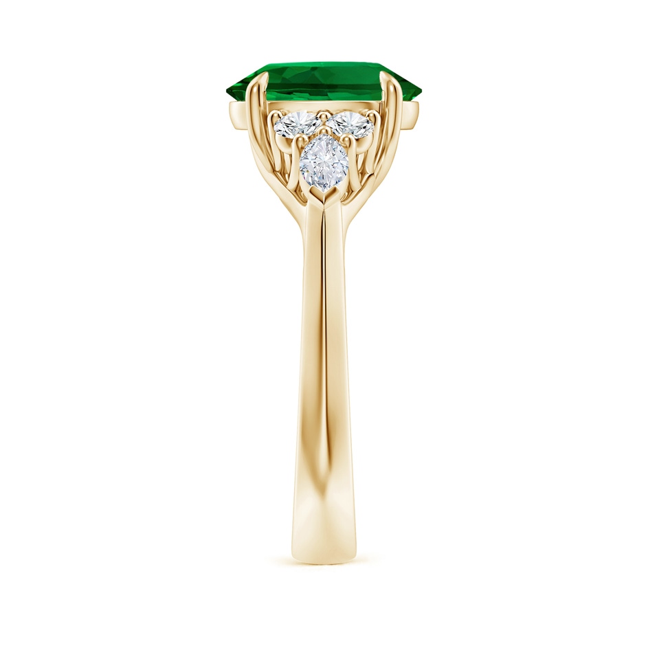 10x8mm Labgrown Lab-Grown Oval Emerald Side Stone Engagement Ring with Diamonds in 18K Yellow Gold side 299