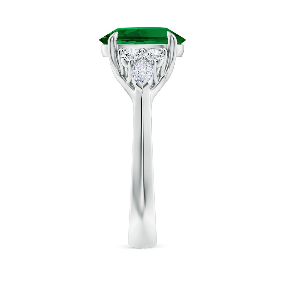 10x8mm Labgrown Lab-Grown Oval Emerald Side Stone Engagement Ring with Diamonds in White Gold side 299