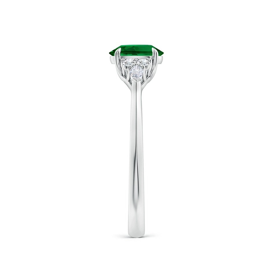 7x5mm Labgrown Lab-Grown Oval Emerald Side Stone Engagement Ring with Diamonds in 10K White Gold side 299