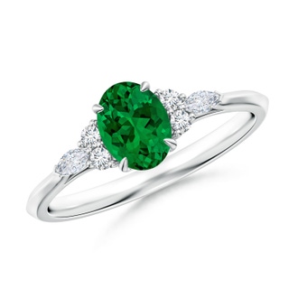 Oval Lab-Grown Lab Grown Emerald