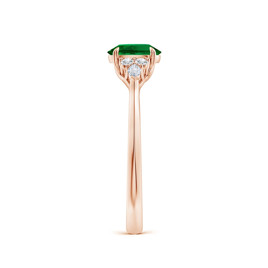 7x5mm Labgrown Lab-Grown Oval Emerald Side Stone Engagement Ring with Diamonds in Rose Gold side 299