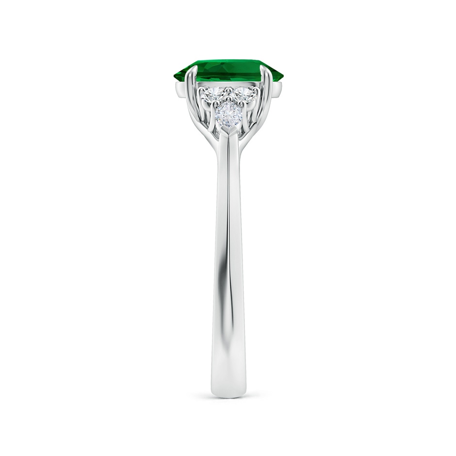 8x6mm Labgrown Lab-Grown Oval Emerald Side Stone Engagement Ring with Diamonds in 9K White Gold side 299