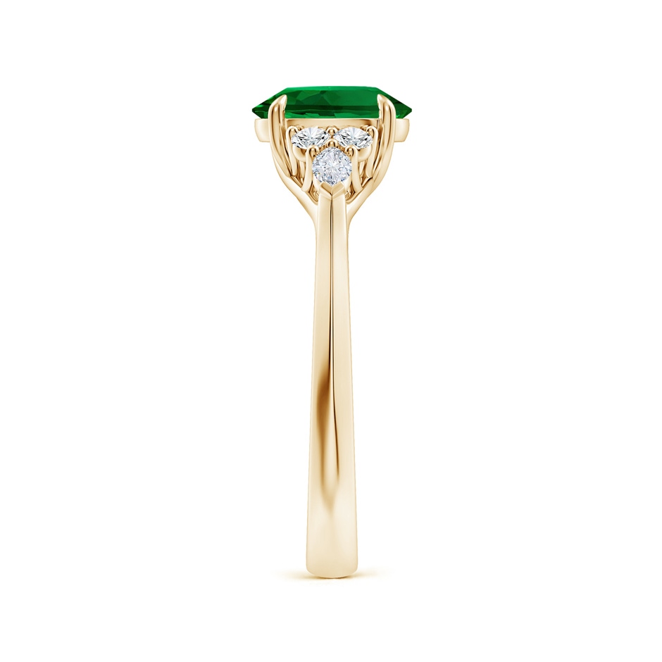 8x6mm Labgrown Lab-Grown Oval Emerald Side Stone Engagement Ring with Diamonds in Yellow Gold side 299