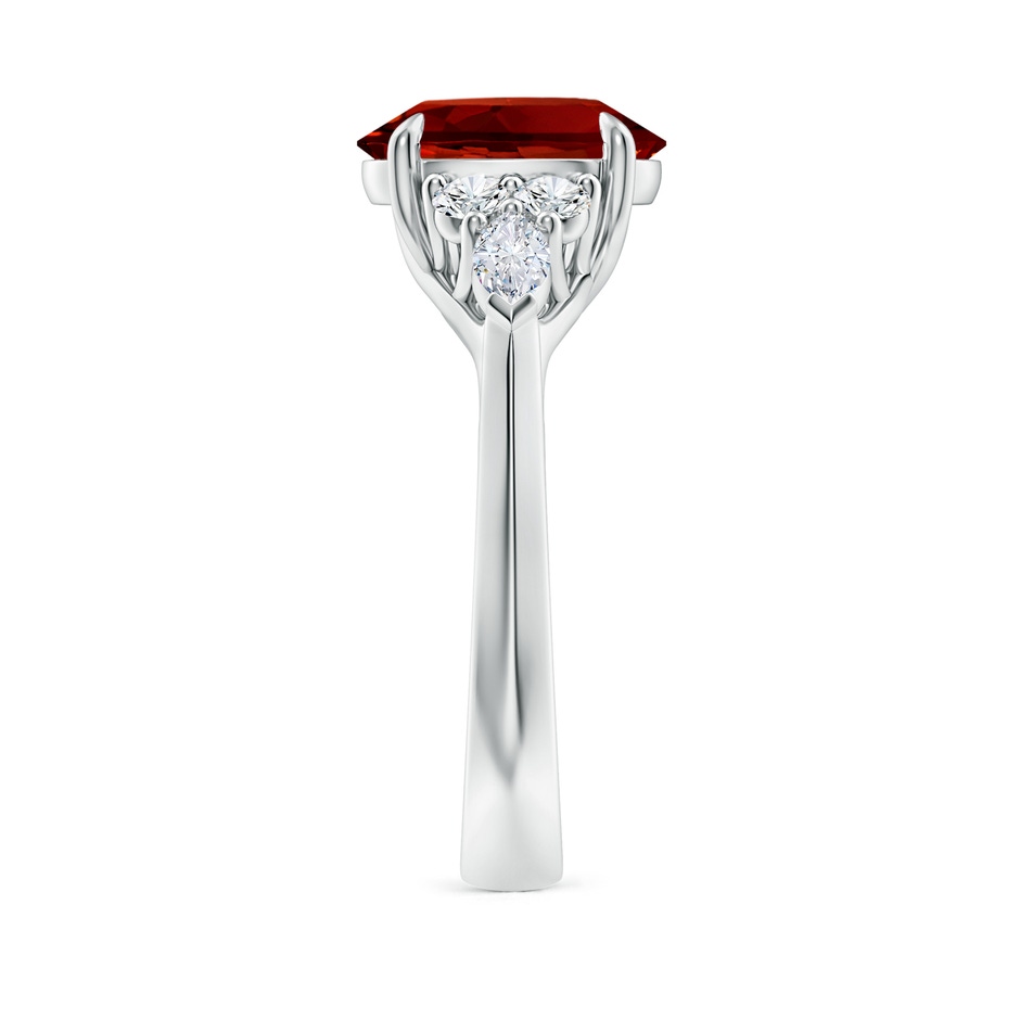 10x8mm Labgrown Lab-Grown Oval Ruby Side Stone Engagement Ring with Diamonds in 18K White Gold side 299