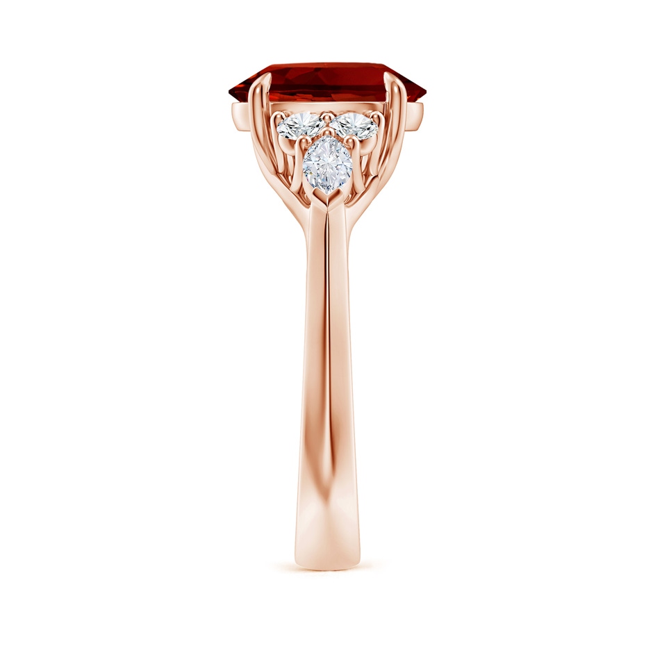 10x8mm Labgrown Lab-Grown Oval Ruby Side Stone Engagement Ring with Diamonds in Rose Gold side 299