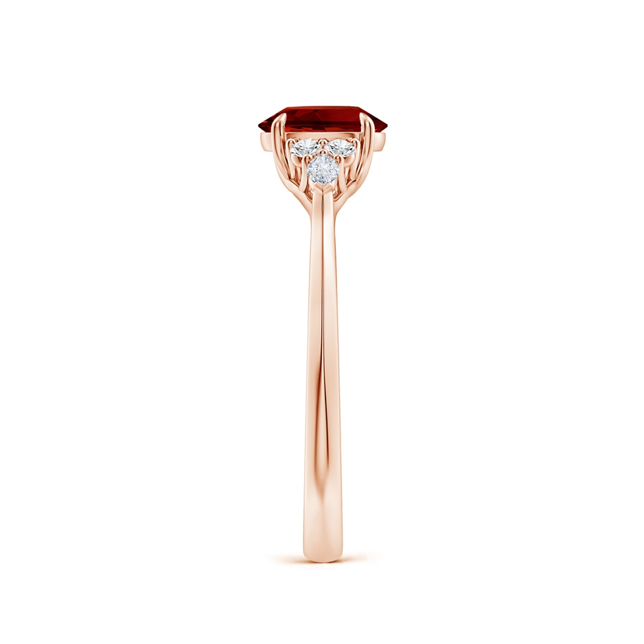7x5mm Labgrown Lab-Grown Oval Ruby Side Stone Engagement Ring with Diamonds in Rose Gold side 299