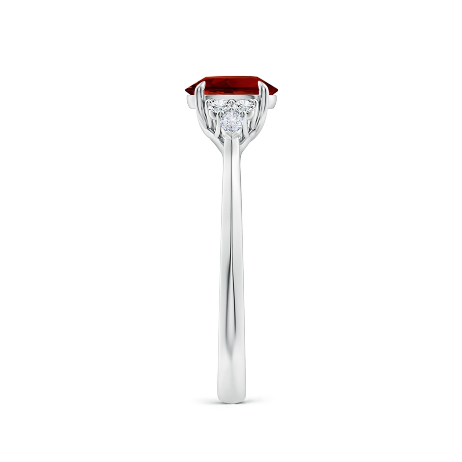 7x5mm Labgrown Lab-Grown Oval Ruby Side Stone Engagement Ring with Diamonds in White Gold side 299