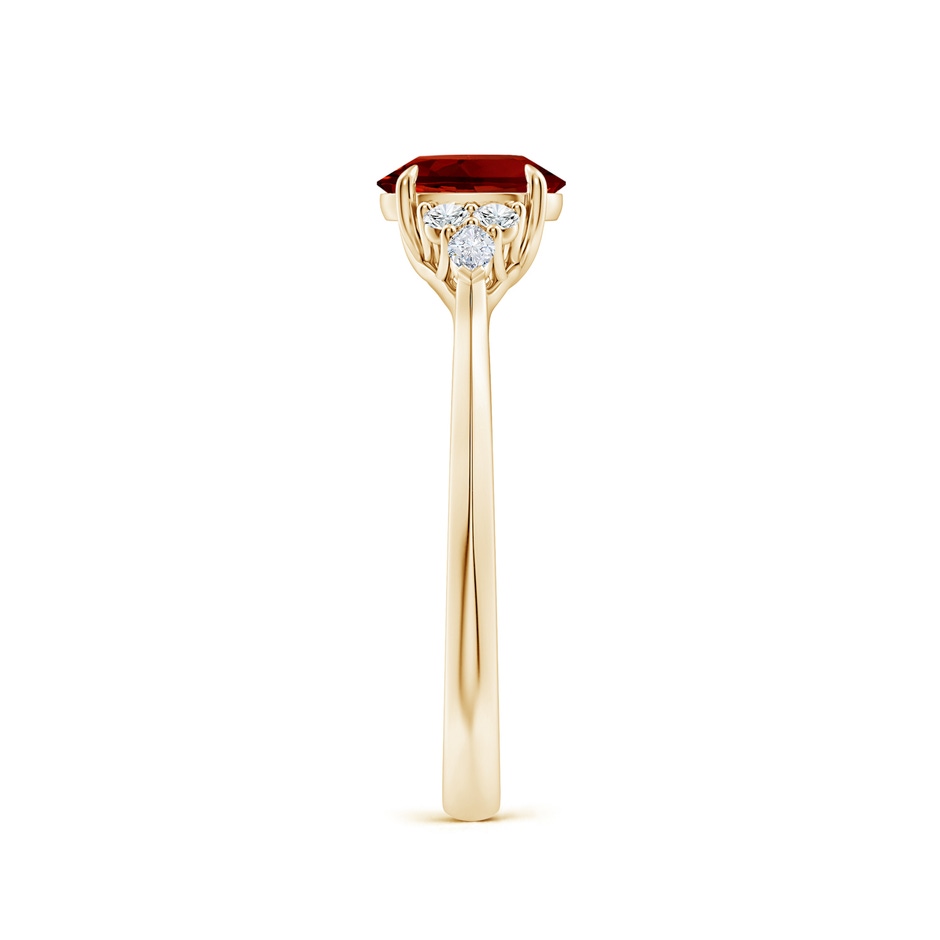 7x5mm Labgrown Lab-Grown Oval Ruby Side Stone Engagement Ring with Diamonds in Yellow Gold side 299