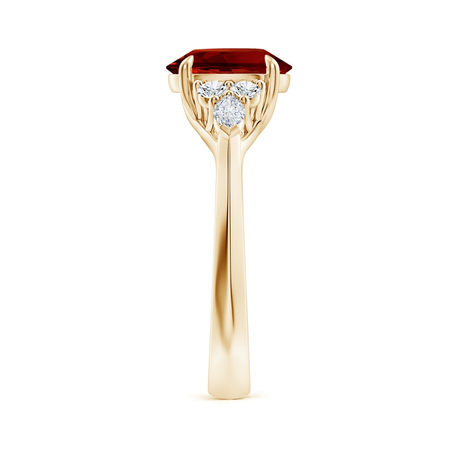 9x7mm Labgrown Lab-Grown Oval Ruby Side Stone Engagement Ring with Diamonds in Yellow Gold side 299
