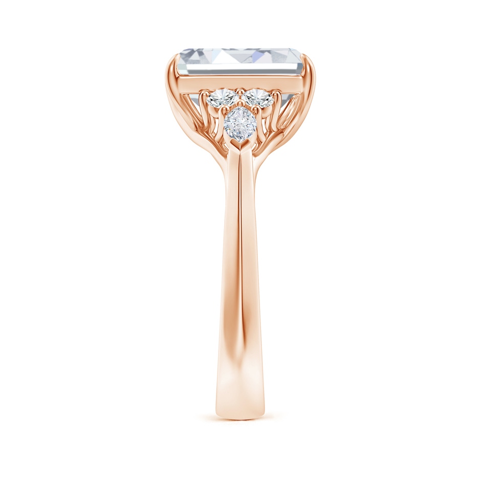 10x7.5mm FGVS Lab-Grown Emerald-Cut Diamond Side Stone Engagement Ring with Diamonds in 18K Rose Gold side 299