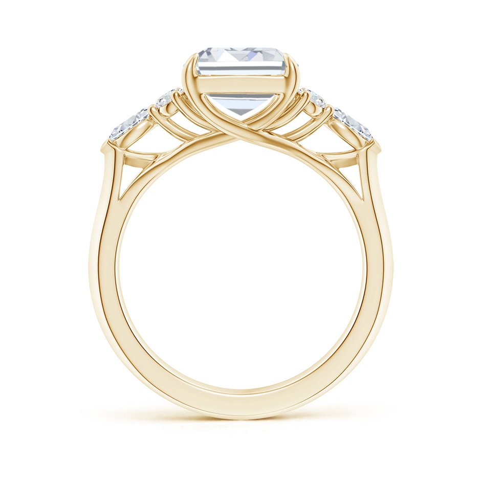 10x7.5mm FGVS Lab-Grown Emerald-Cut Diamond Side Stone Engagement Ring with Diamonds in Yellow Gold side 199