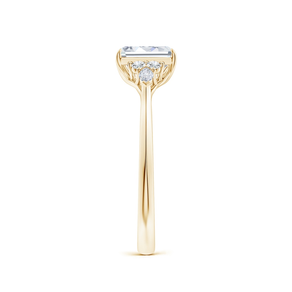 7x5mm FGVS Lab-Grown Emerald-Cut Diamond Side Stone Engagement Ring with Diamonds in 18K Yellow Gold side 299
