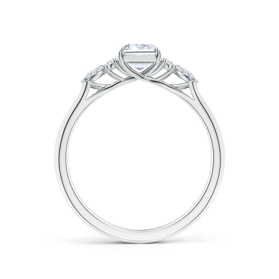 7x5mm FGVS Lab-Grown Emerald-Cut Diamond Side Stone Engagement Ring with Diamonds in White Gold side 199
