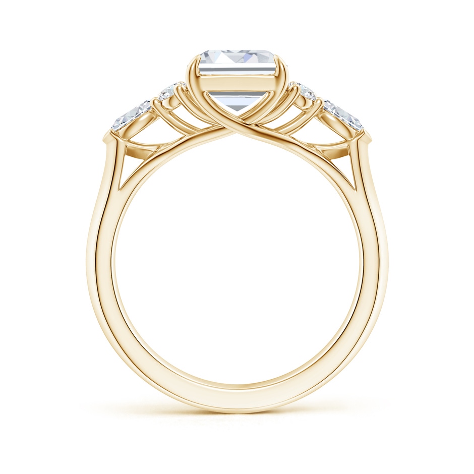 8.5x6.5mm FGVS Lab-Grown Emerald-Cut Diamond Side Stone Engagement Ring with Diamonds in Yellow Gold side 199