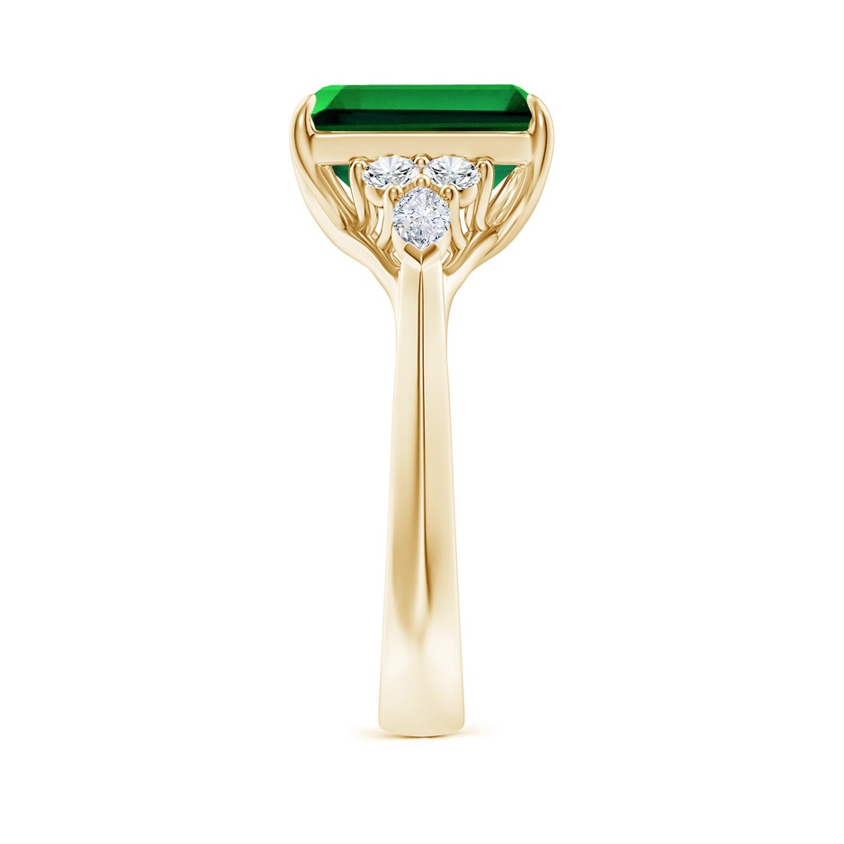 10x8mm Labgrown Lab-Grown Emerald-Cut Emerald Side Stone Engagement Ring with Diamonds in Yellow Gold side 299