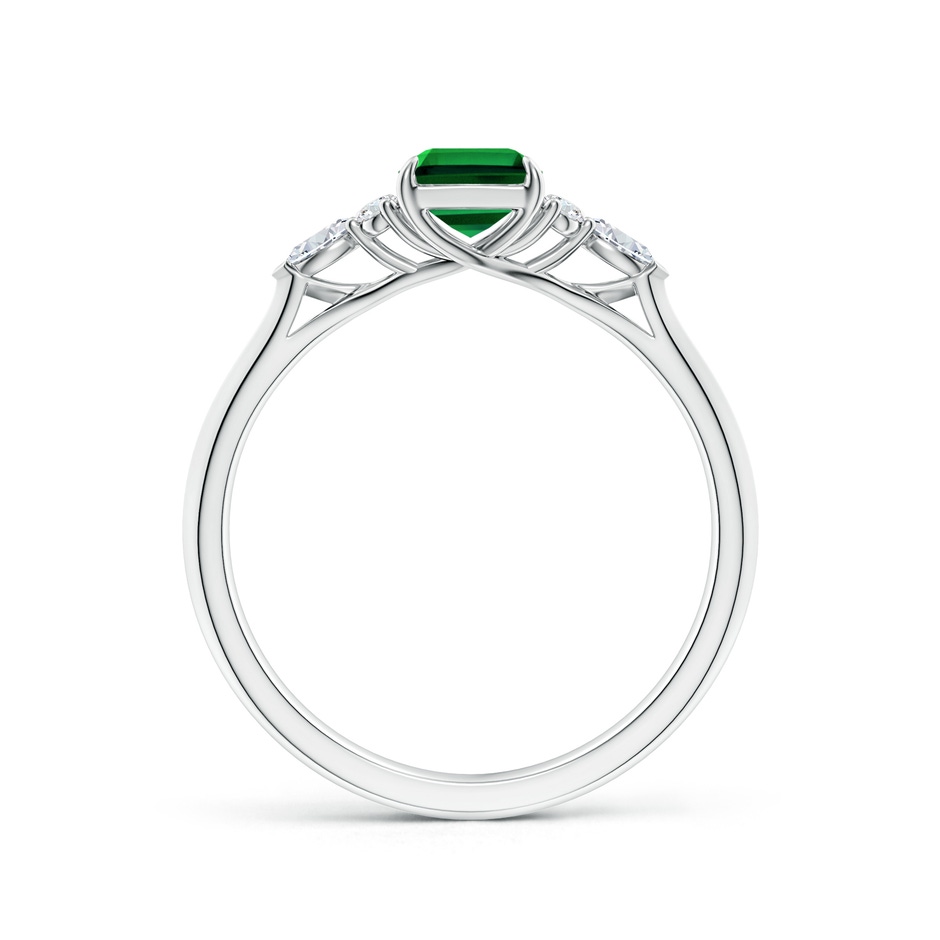 7x5mm Labgrown Lab-Grown Emerald-Cut Emerald Side Stone Engagement Ring with Diamonds in P950 Platinum side 199