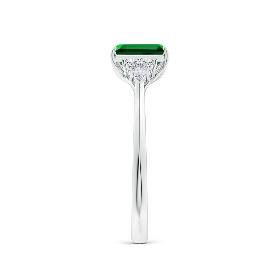 7x5mm Labgrown Lab-Grown Emerald-Cut Emerald Side Stone Engagement Ring with Diamonds in P950 Platinum side 299
