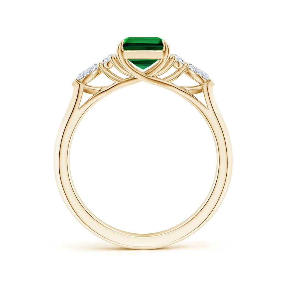 8x6mm Labgrown Lab-Grown Emerald-Cut Emerald Side Stone Engagement Ring with Diamonds in Yellow Gold side 199