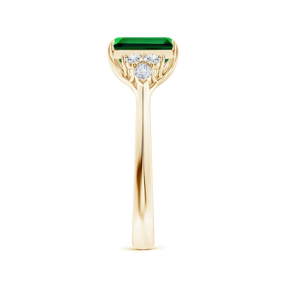 8x6mm Labgrown Lab-Grown Emerald-Cut Emerald Side Stone Engagement Ring with Diamonds in Yellow Gold side 299