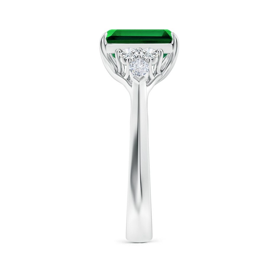 9x7mm Labgrown Lab-Grown Emerald-Cut Emerald Side Stone Engagement Ring with Diamonds in P950 Platinum side 299