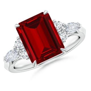 Emerald Cut Lab-Grown Lab Grown Ruby