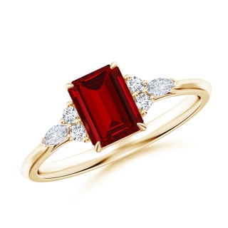 Emerald Cut Lab-Grown Lab Grown Ruby