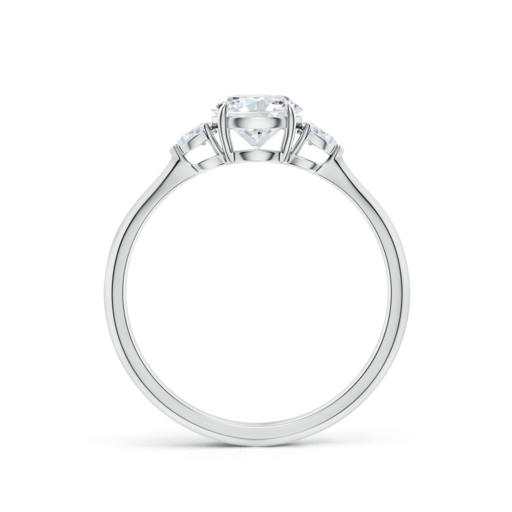 5.9mm FGVS Lab-Grown Round and Pear Diamond Three Stone Engagement Ring in White Gold - side 199