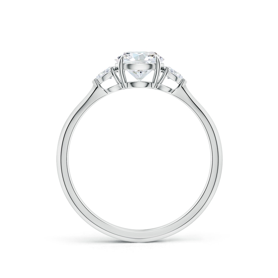 5.9mm FGVS Lab-Grown Round and Pear Diamond Three Stone Engagement Ring in White Gold side 199