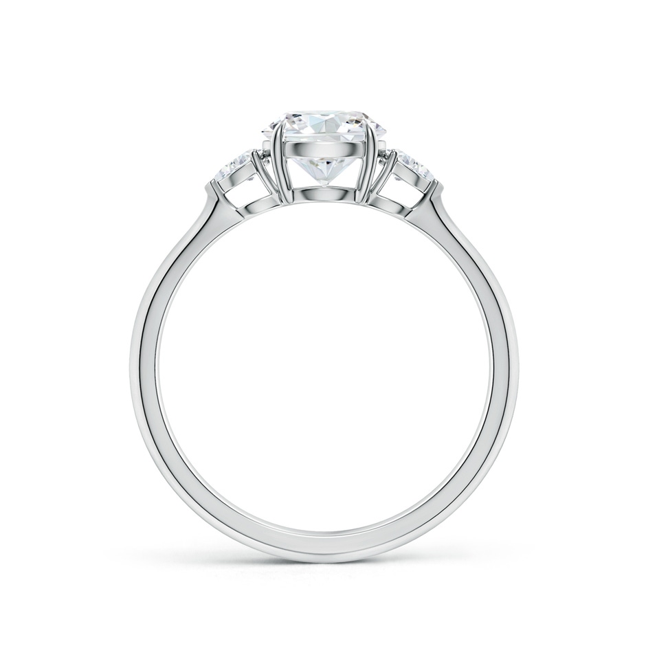6.4mm FGVS Lab-Grown Round and Pear Diamond Three Stone Engagement Ring in P950 Platinum side 199