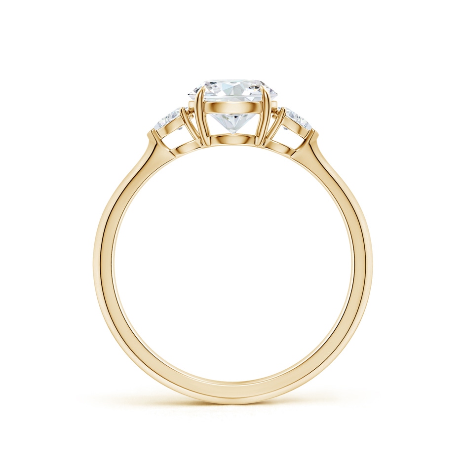 6.4mm FGVS Lab-Grown Round and Pear Diamond Three Stone Engagement Ring in Yellow Gold side 199