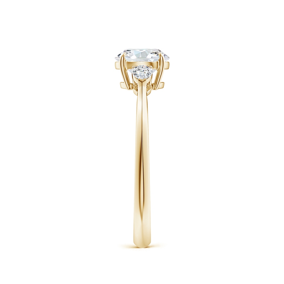 6.4mm FGVS Lab-Grown Round and Pear Diamond Three Stone Engagement Ring in Yellow Gold side 299