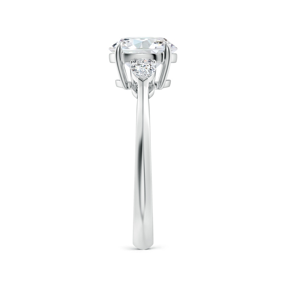 8mm FGVS Lab-Grown Round and Pear Diamond Three Stone Engagement Ring in White Gold side 299