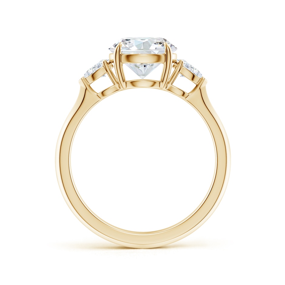 8mm FGVS Lab-Grown Round and Pear Diamond Three Stone Engagement Ring in Yellow Gold side 199