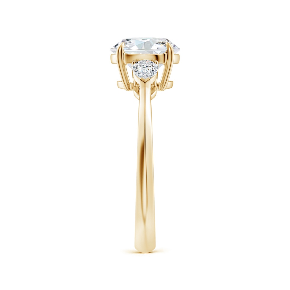 8mm FGVS Lab-Grown Round and Pear Diamond Three Stone Engagement Ring in Yellow Gold side 299