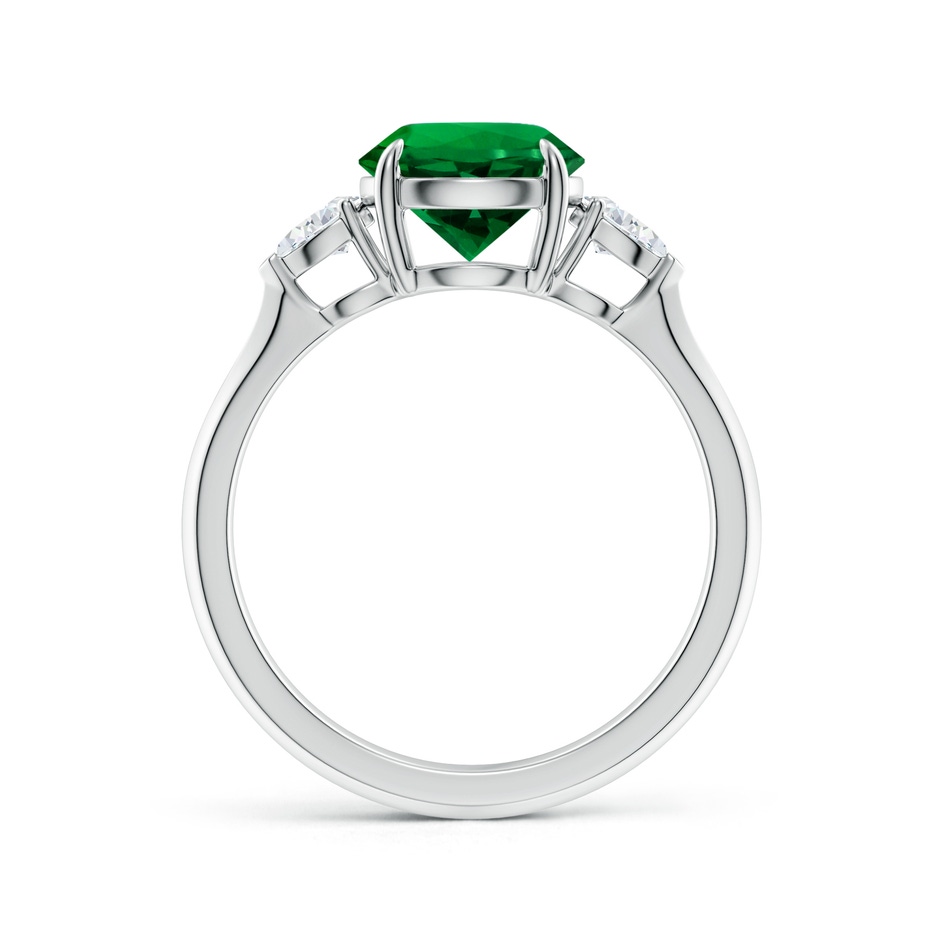 8mm Labgrown Lab-Grown Round Emerald and Pear Diamond Three Stone Engagement Ring in White Gold side 199