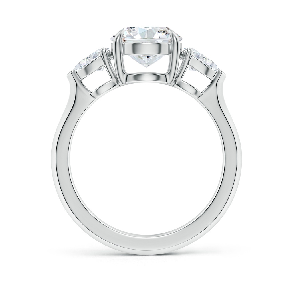 10x8mm FGVS Lag-Grown Oval Diamond and Pear Diamond Three Stone Engagement Ring in White Gold - side 199