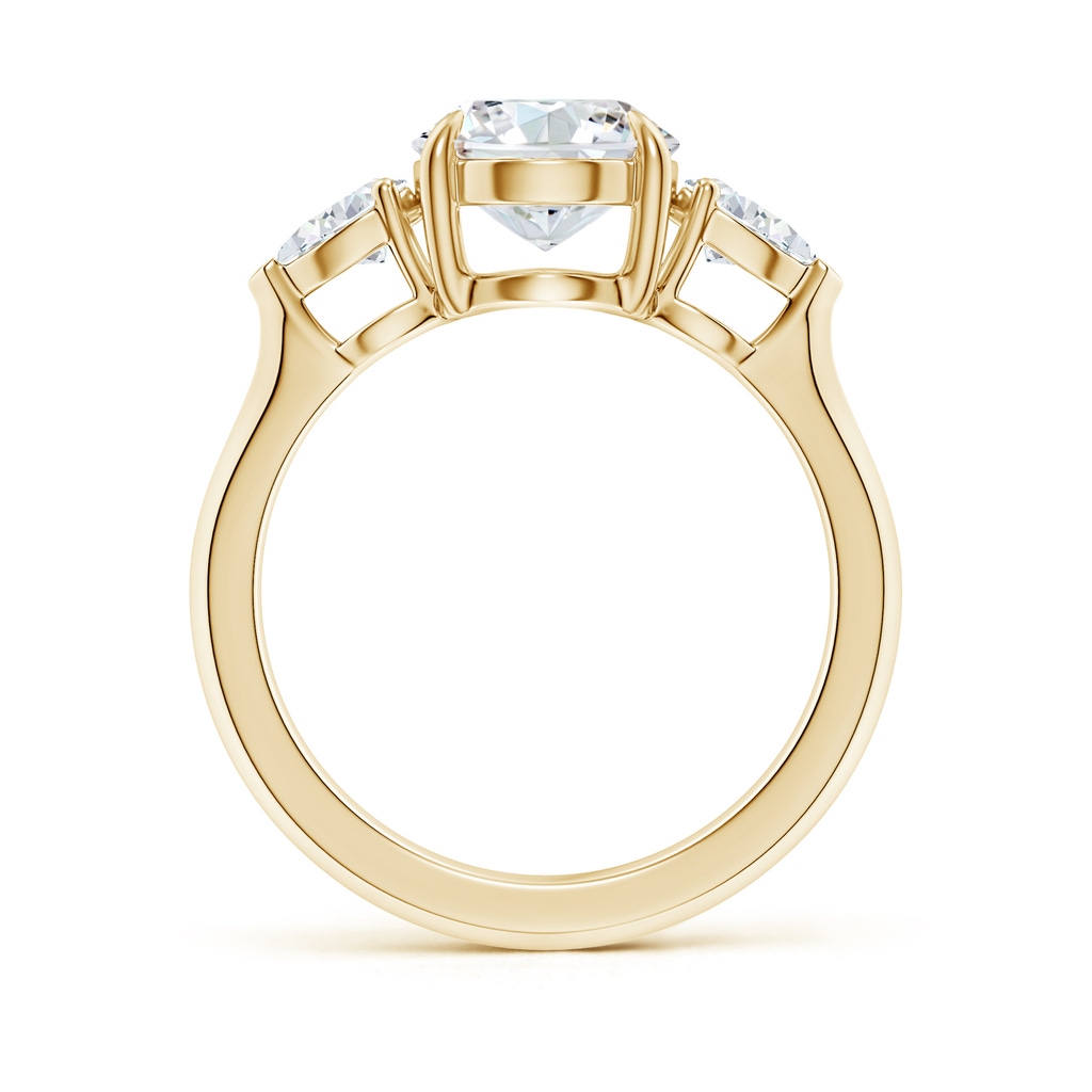 10x8mm FGVS Lag-Grown Oval Diamond and Pear Diamond Three Stone Engagement Ring in Yellow Gold - side 199