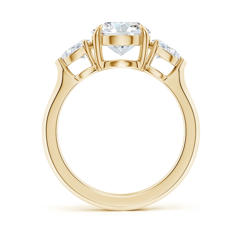 10x8mm FGVS Lag-Grown Oval Diamond and Pear Diamond Three Stone Engagement Ring in Yellow Gold side 199