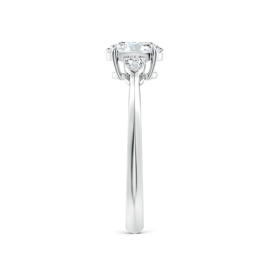 7x5mm FGVS Lag-Grown Oval Diamond and Pear Diamond Three Stone Engagement Ring in White Gold side 299