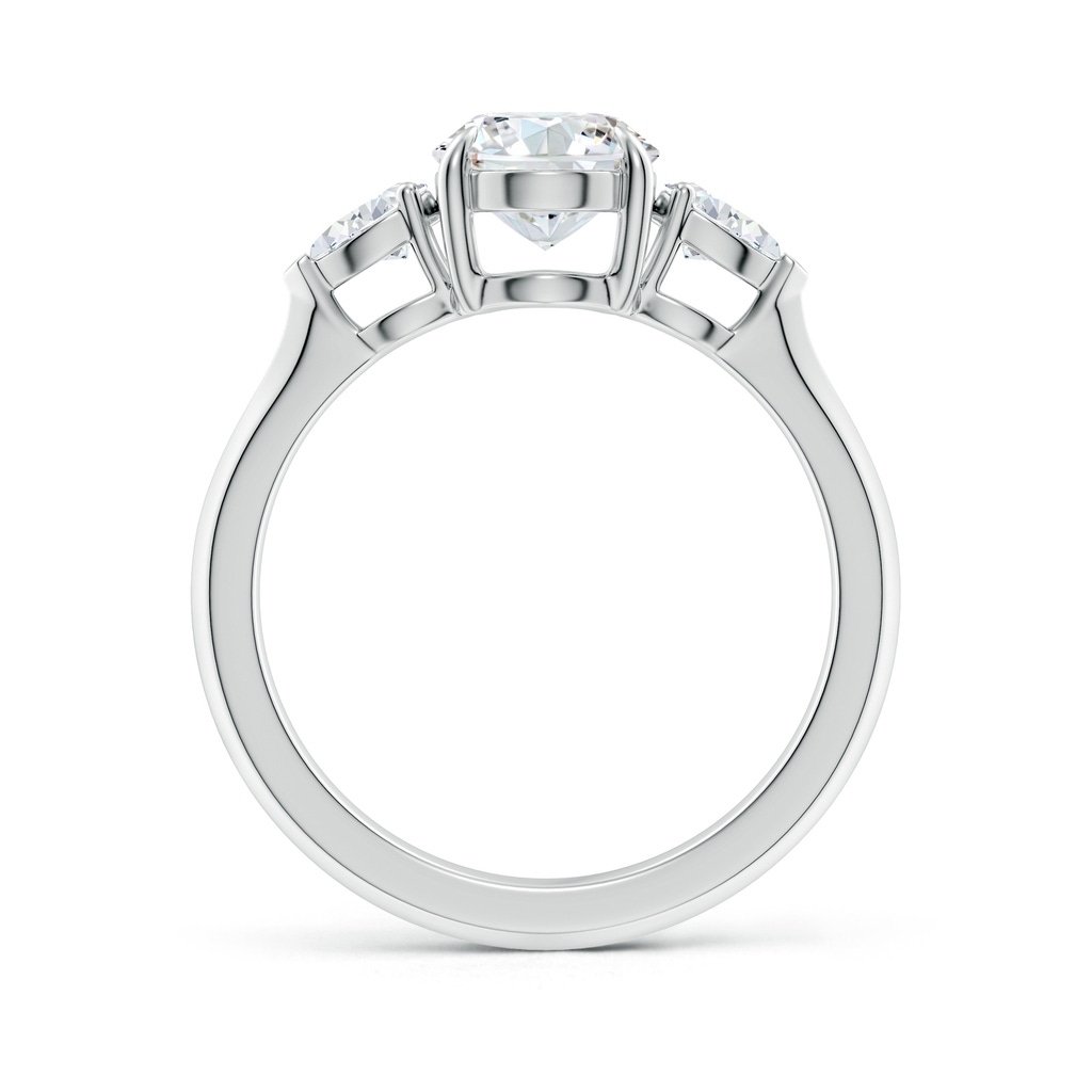 9x7mm FGVS Lag-Grown Oval Diamond and Pear Diamond Three Stone Engagement Ring in White Gold - side 199