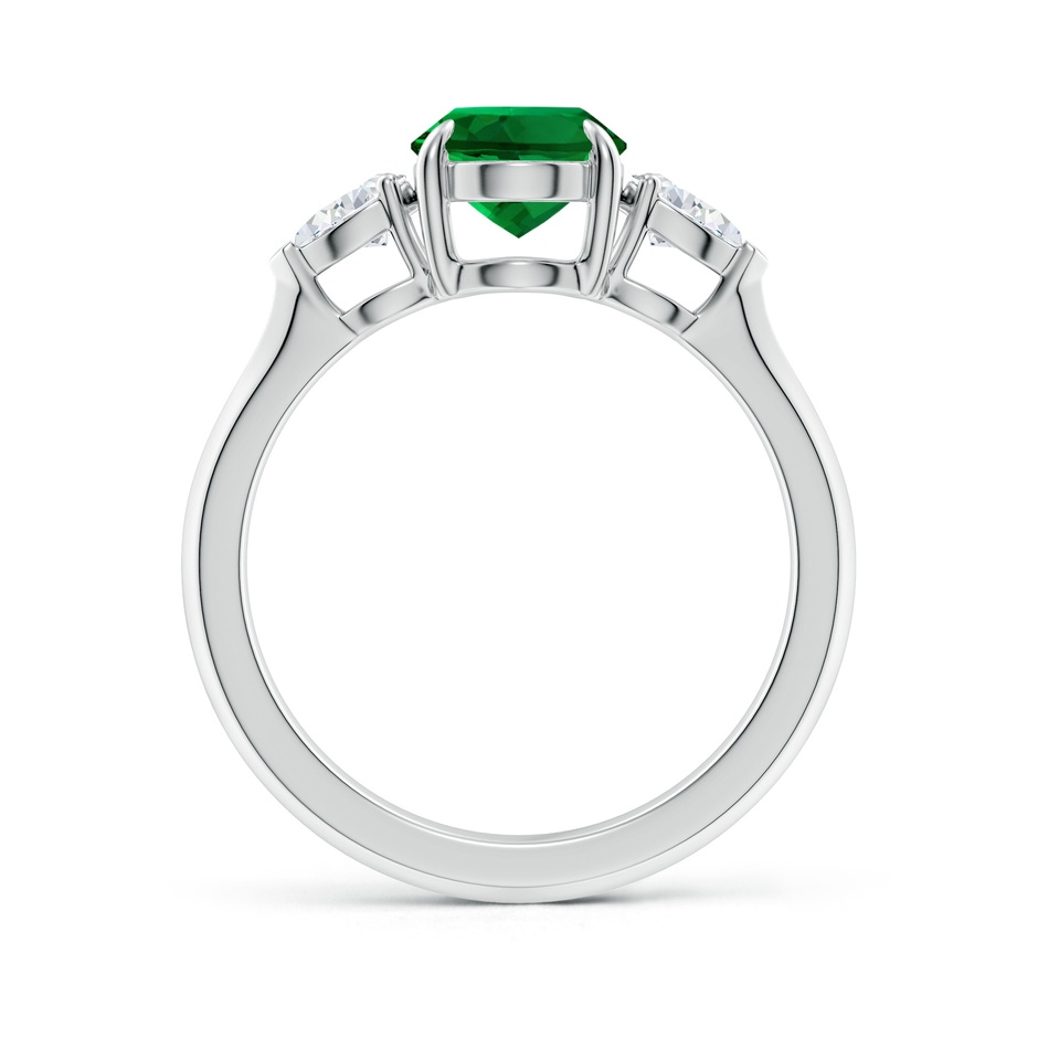 9x7mm Labgrown Lab-Grown Oval Emerald and Pear Diamond Three Stone Engagement Ring in White Gold side 199